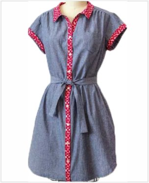 Sewn pattern of dress shirt Sewn pattern of dress shirt